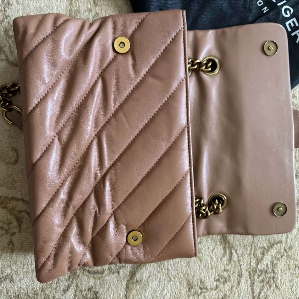 Kurt Geiger SoHo Tan Quilted Shoulder Bag - Picture 5 of 7